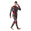 Graffiti Abstract Hiphop Lip Men's Pajamas-grizzshop