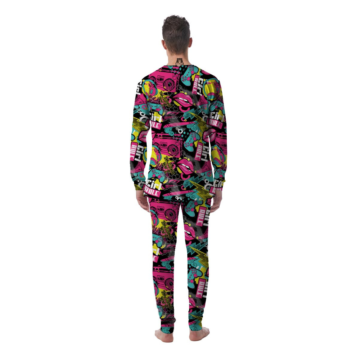 Graffiti Abstract Hiphop Lip Men's Pajamas-grizzshop