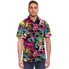 Graffiti Abstract Hiphop Lip Men's Short Sleeve Shirt-grizzshop