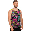 Graffiti Abstract Hiphop Lip Men's Tank Tops-grizzshop