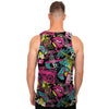 Graffiti Abstract Hiphop Lip Men's Tank Tops-grizzshop