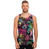 Graffiti Abstract Hiphop Lip Men's Tank Tops-grizzshop