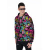 Graffiti Abstract Hiphop Lip Men's Zip Up Hoodie-grizzshop