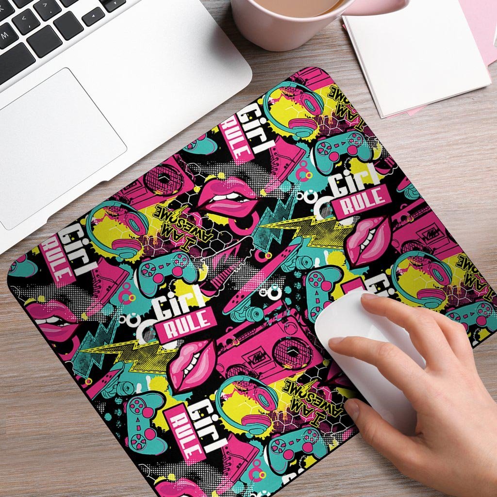 Graffiti Abstract Hiphop Lip Mouse Pad-grizzshop