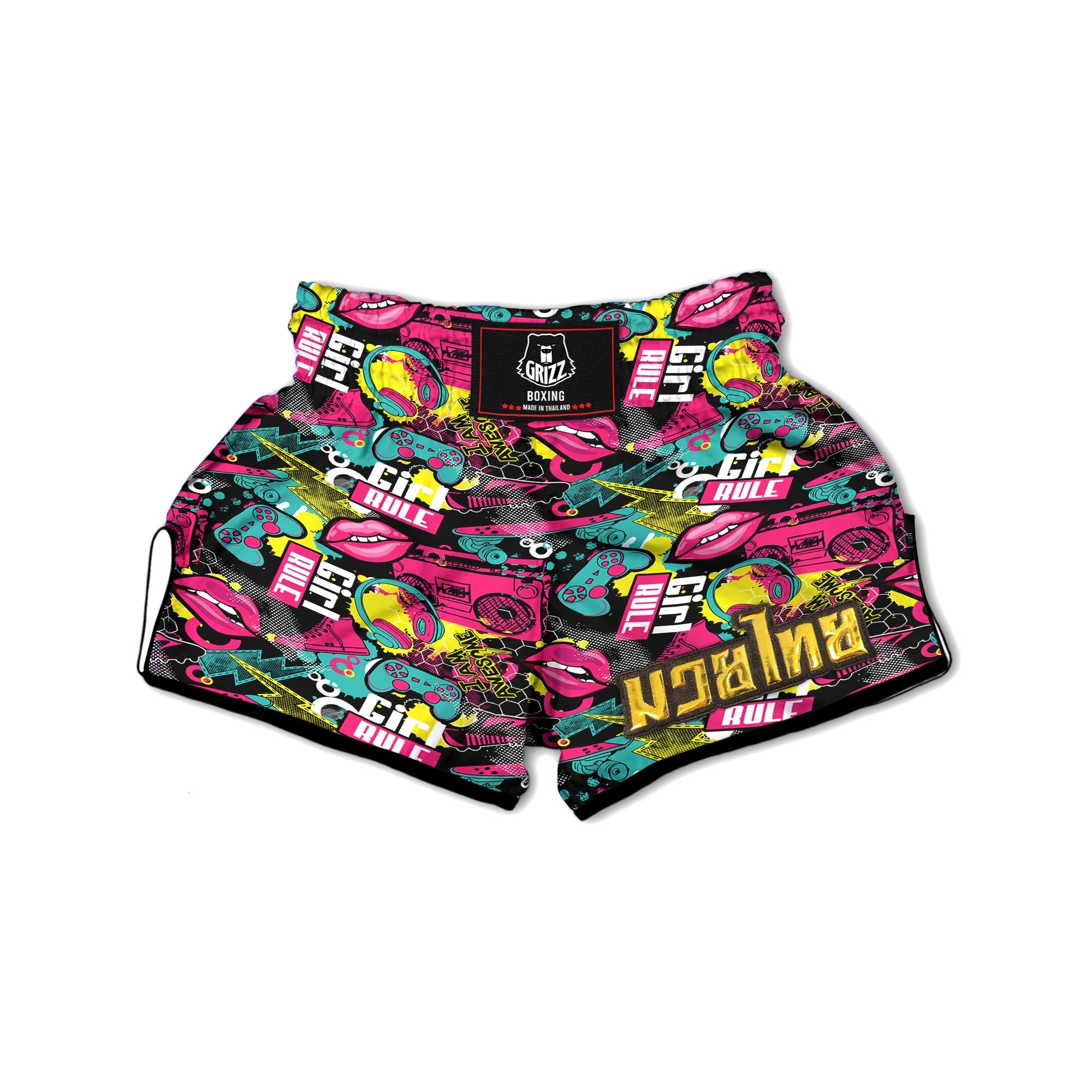 Graffiti Abstract Hiphop Lip Muay Thai Boxing Shorts-grizzshop