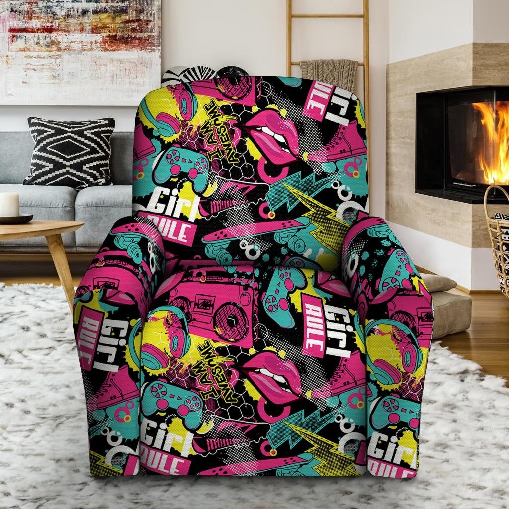 Graffiti Abstract Hiphop Lip Recliner Cover-grizzshop