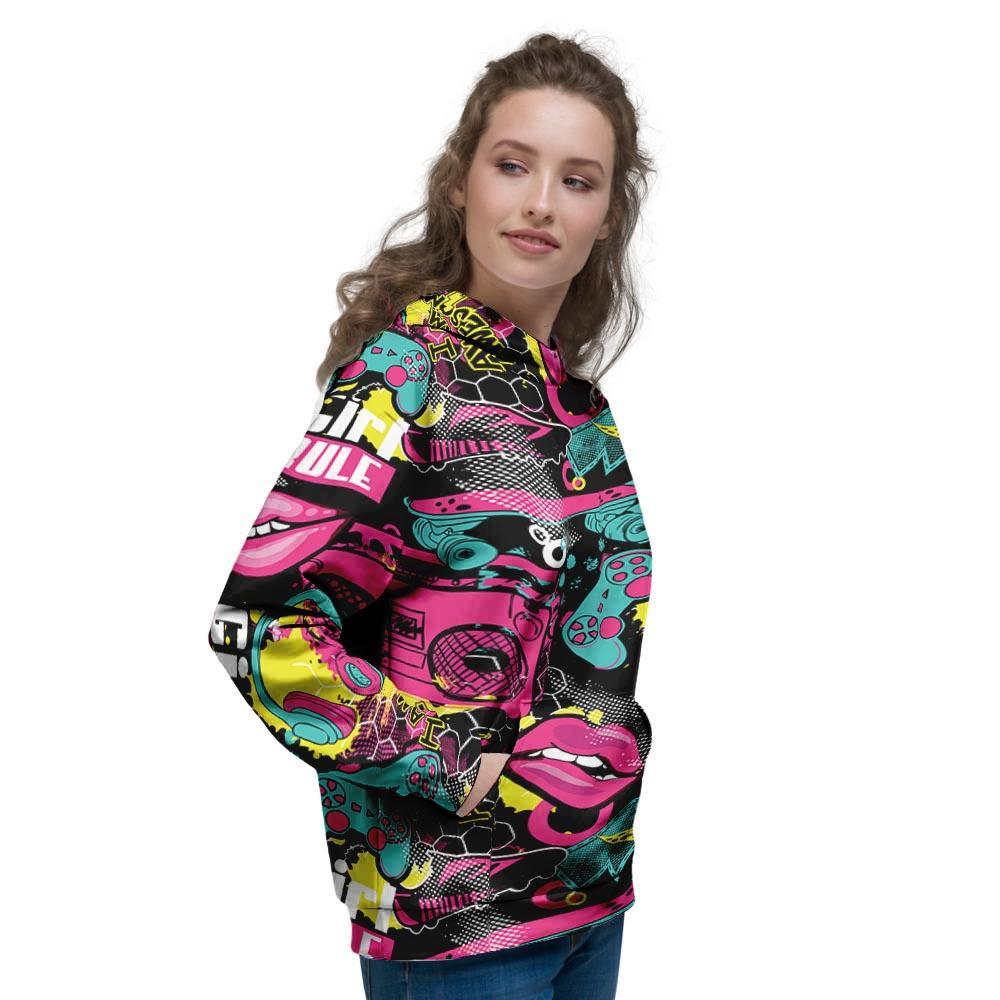 Graffiti Abstract Hiphop Lip Women's Hoodie-grizzshop