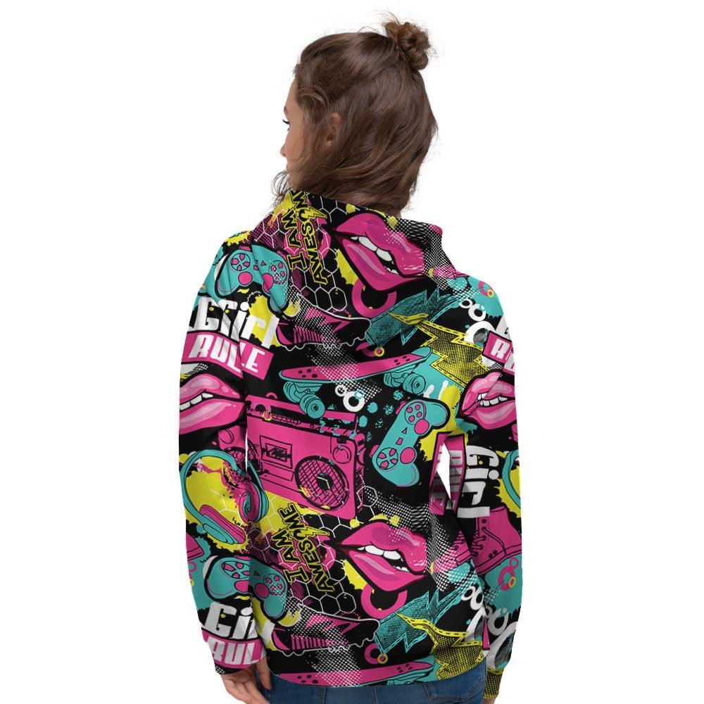 Graffiti Abstract Hiphop Lip Women's Hoodie-grizzshop