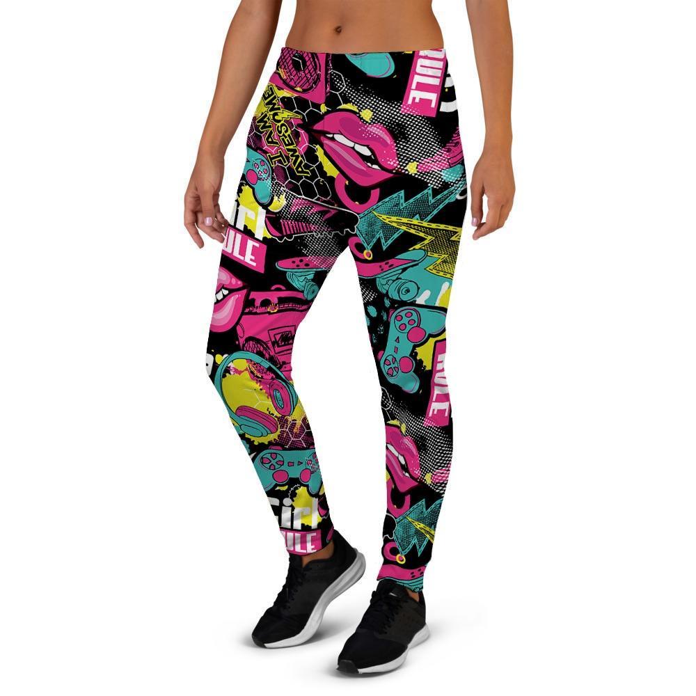 Graffiti Abstract Hiphop Lip Women's Joggers-grizzshop