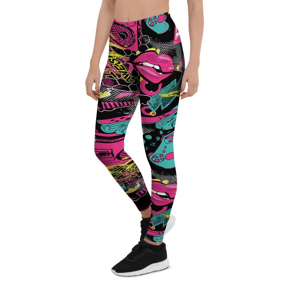 Graffiti Abstract Hiphop Lip Women's Leggings-grizzshop