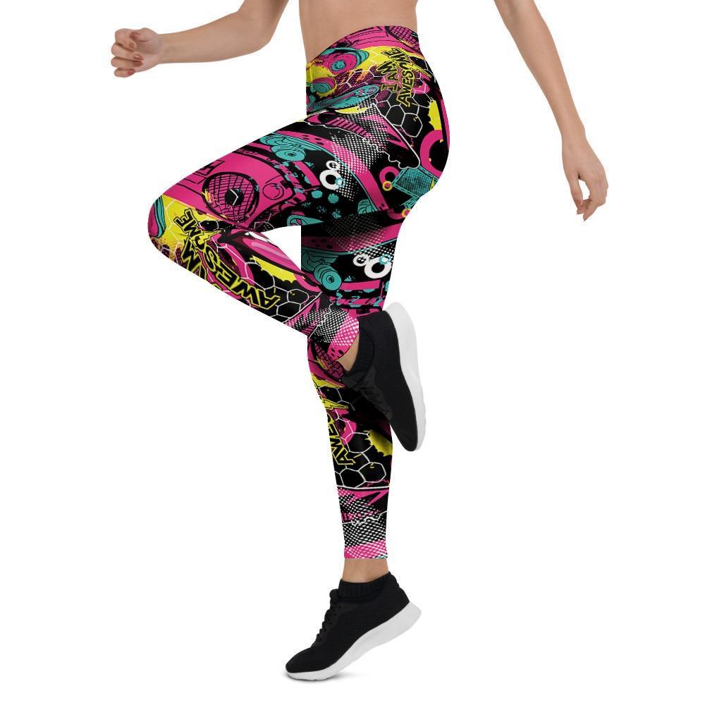 Graffiti Abstract Hiphop Lip Women's Leggings-grizzshop