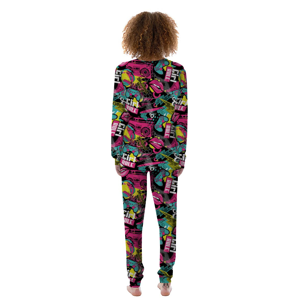 Graffiti Abstract Hiphop Lip Women's Pajamas-grizzshop