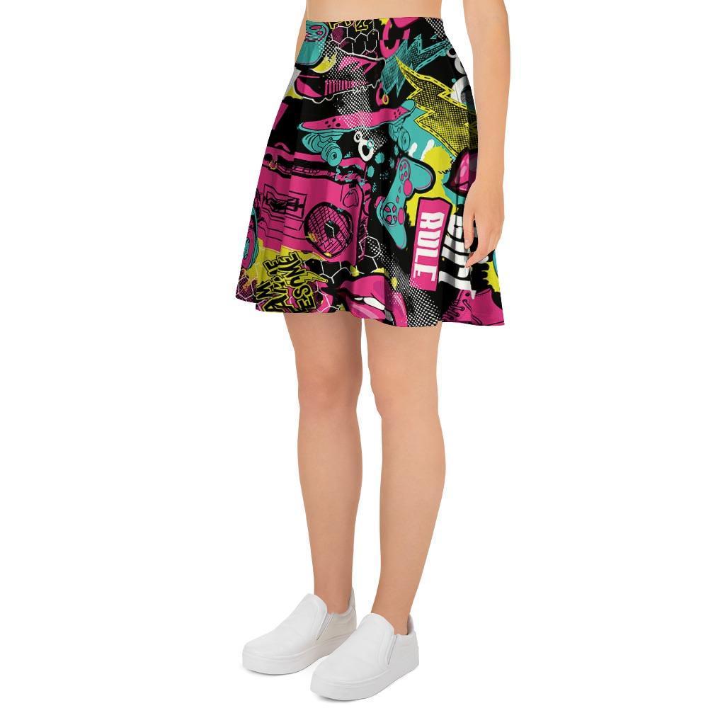 Graffiti Abstract Hiphop Lip Women's Skirt-grizzshop