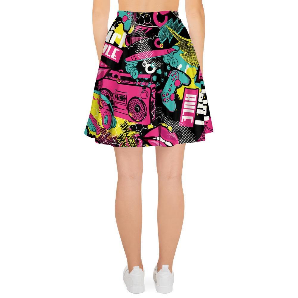 Graffiti Abstract Hiphop Lip Women's Skirt-grizzshop