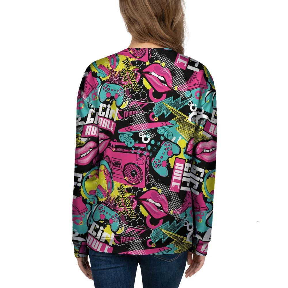 Graffiti Abstract Hiphop Lip Women's Sweatshirt-grizzshop