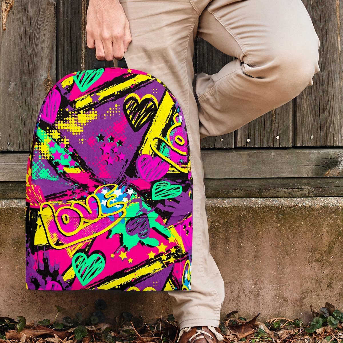 Graffiti Airbrush Love Print Backpack-grizzshop