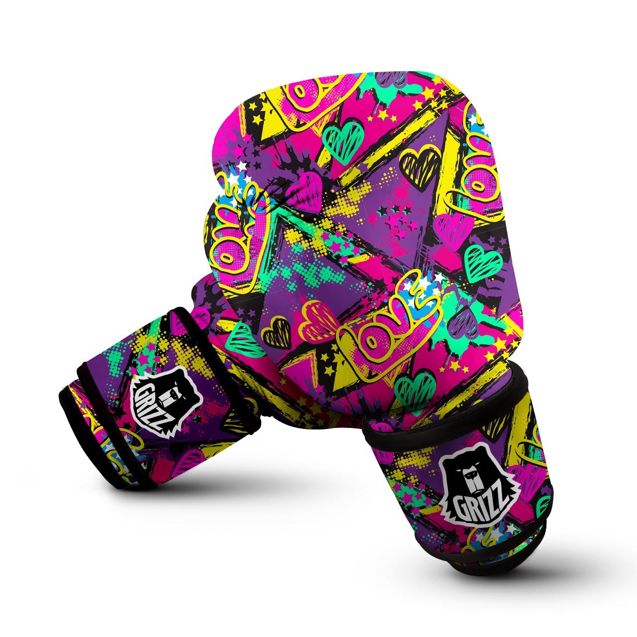 Graffiti Airbrush Love Print Boxing Gloves-grizzshop