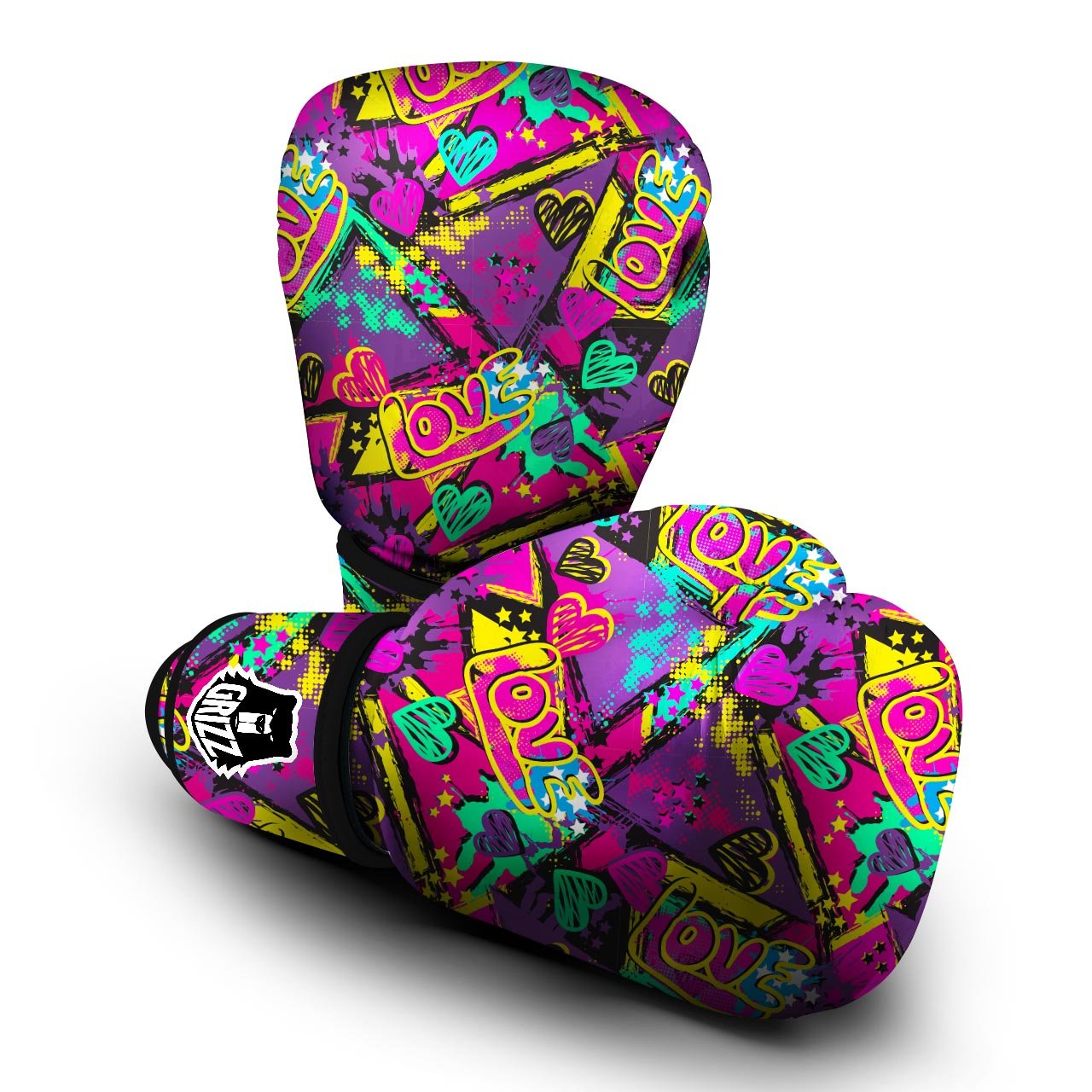 Graffiti Airbrush Love Print Boxing Gloves-grizzshop