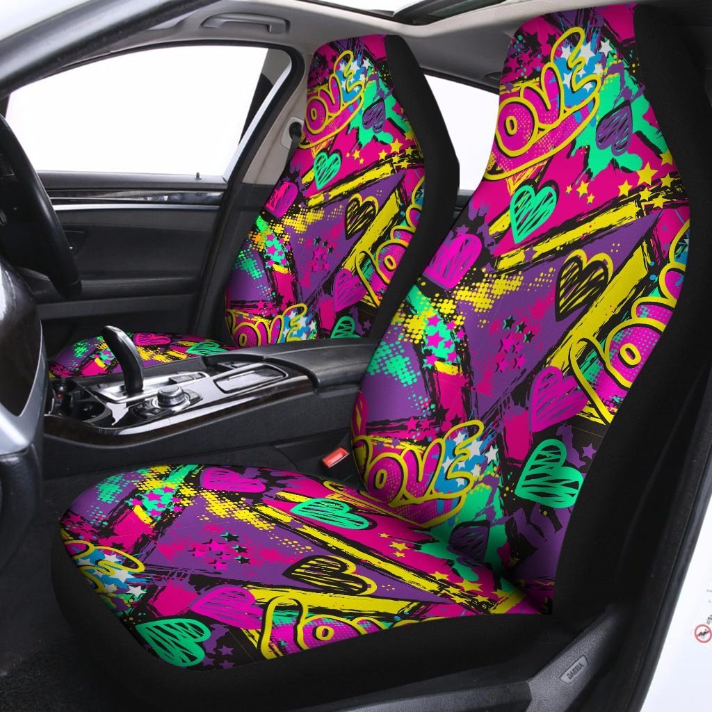 Graffiti Airbrush Love Print Car Seat Covers-grizzshop