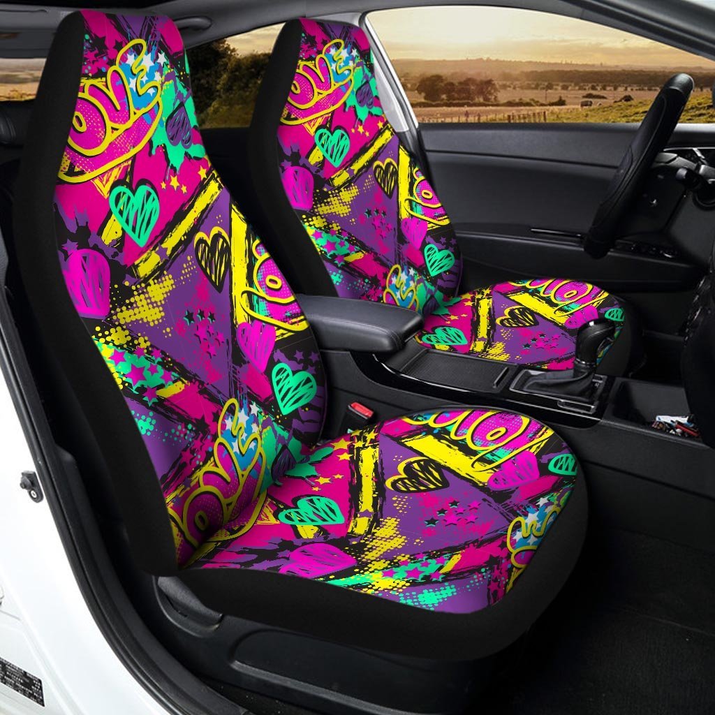 Graffiti Airbrush Love Print Car Seat Covers-grizzshop