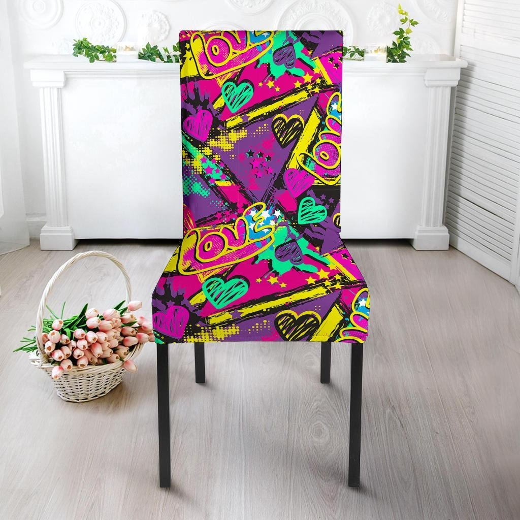 Graffiti Airbrush Love Print Chair Cover-grizzshop