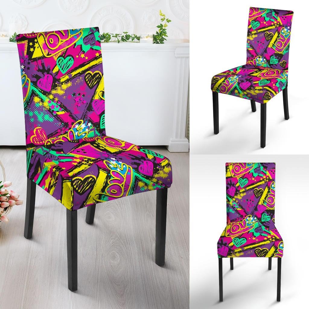 Graffiti Airbrush Love Print Chair Cover-grizzshop