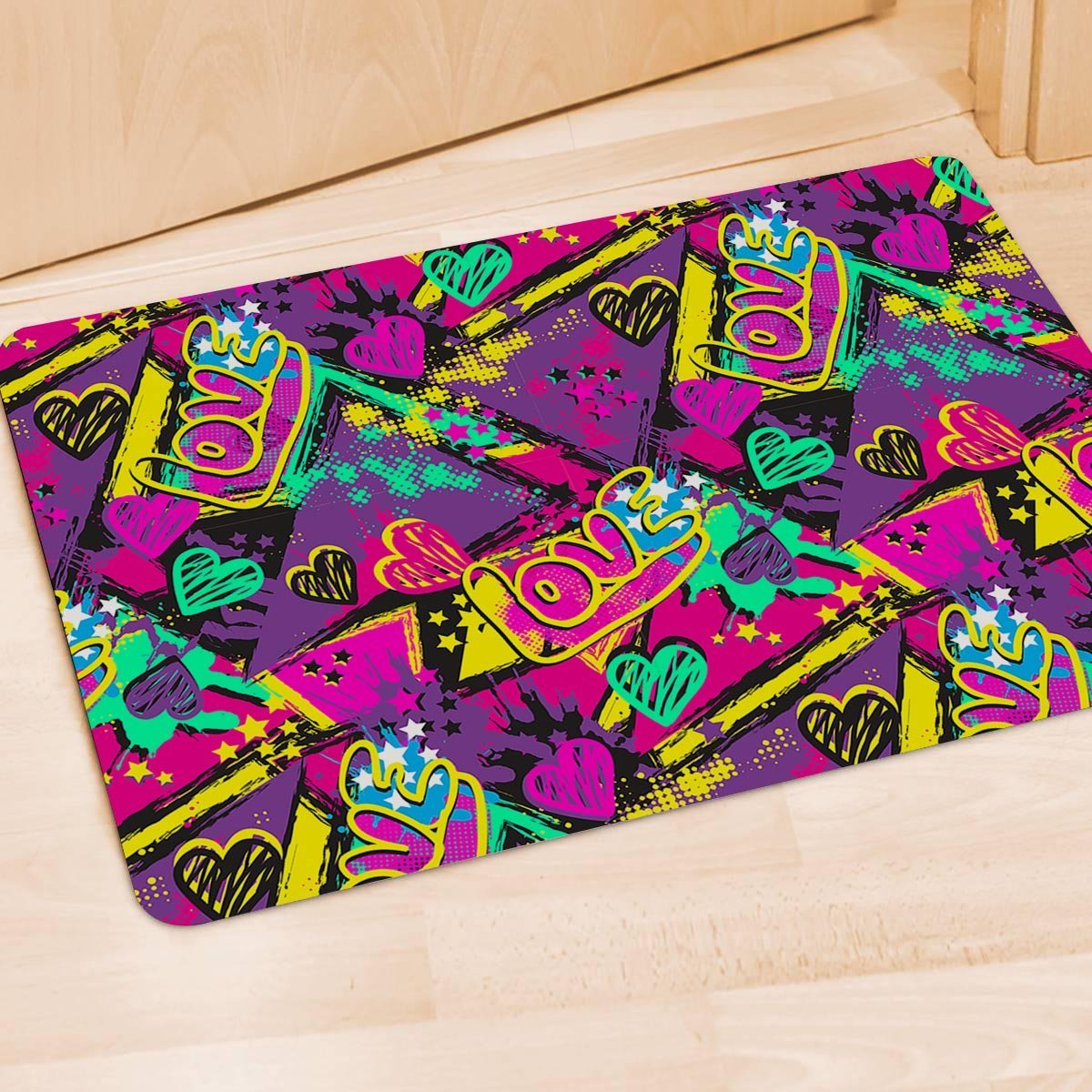 Graffiti Airbrush Love Print Door Mat-grizzshop