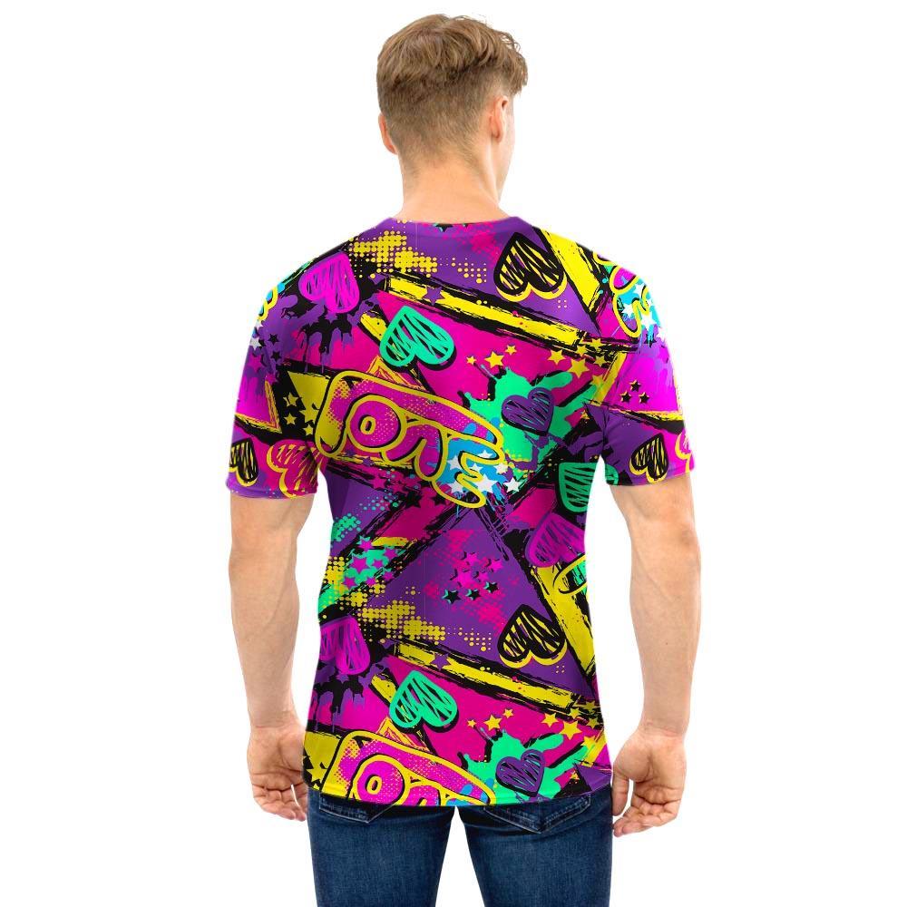 Graffiti Airbrush Love Print Men T Shirt-grizzshop