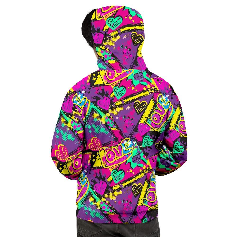 Graffiti Airbrush Love Print Men's Hoodie-grizzshop