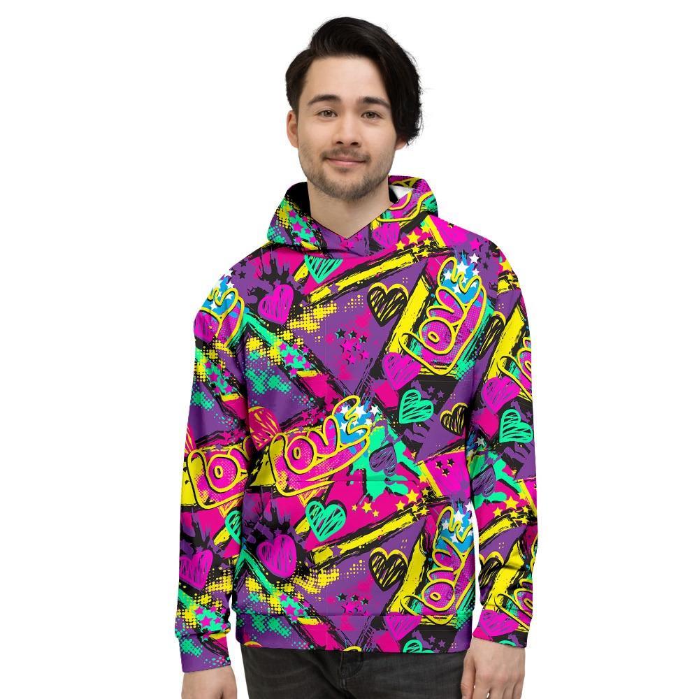 Graffiti Airbrush Love Print Men's Hoodie-grizzshop