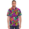 Graffiti Airbrush Love Print Men's Short Sleeve Shirt-grizzshop