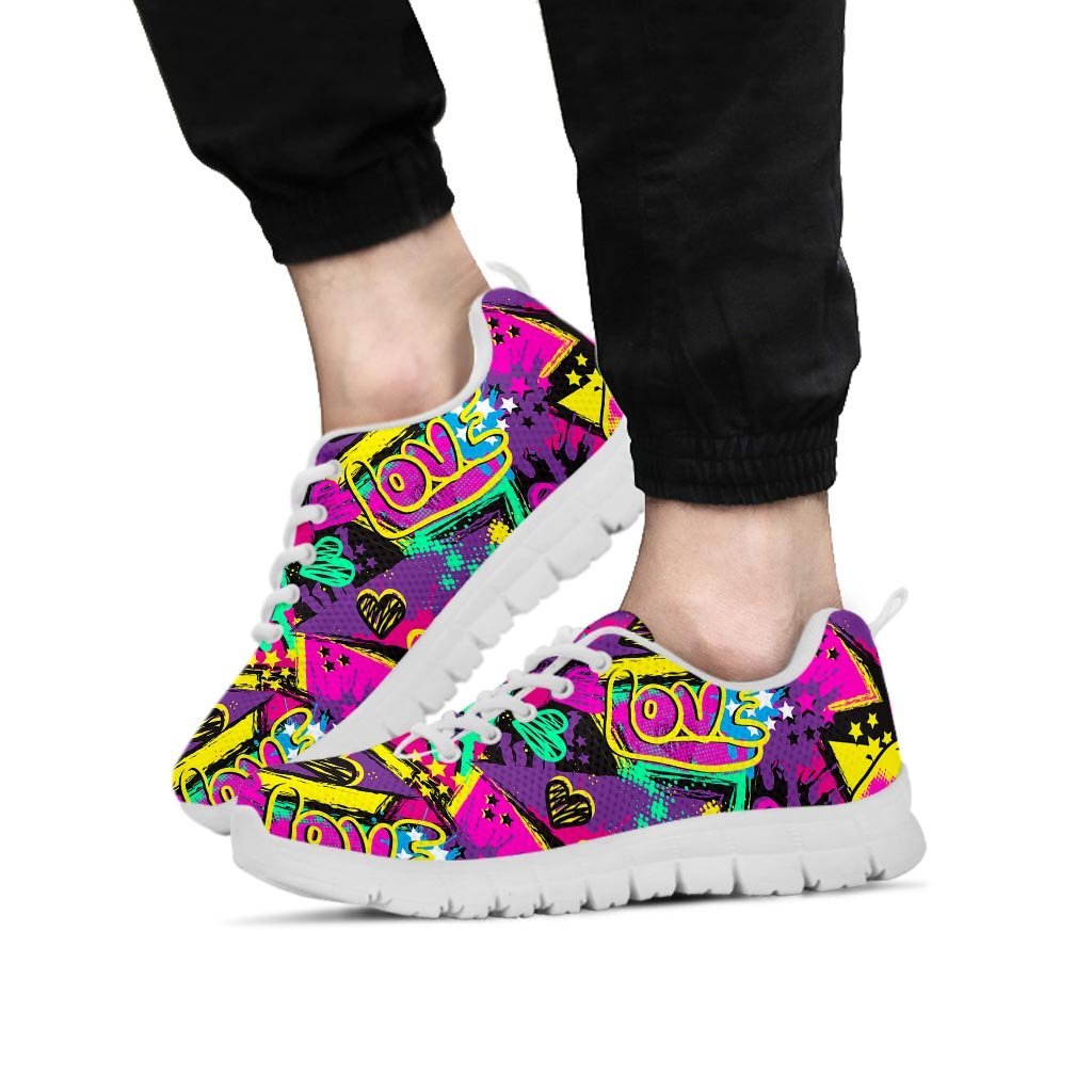 Graffiti Airbrush Love Print Men's Sneakers-grizzshop