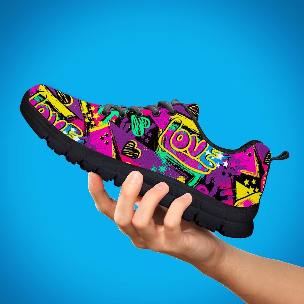 Graffiti Airbrush Love Print Men's Sneakers-grizzshop