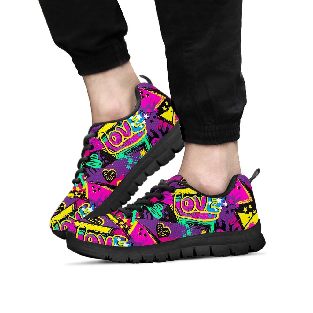 Graffiti Airbrush Love Print Men's Sneakers-grizzshop