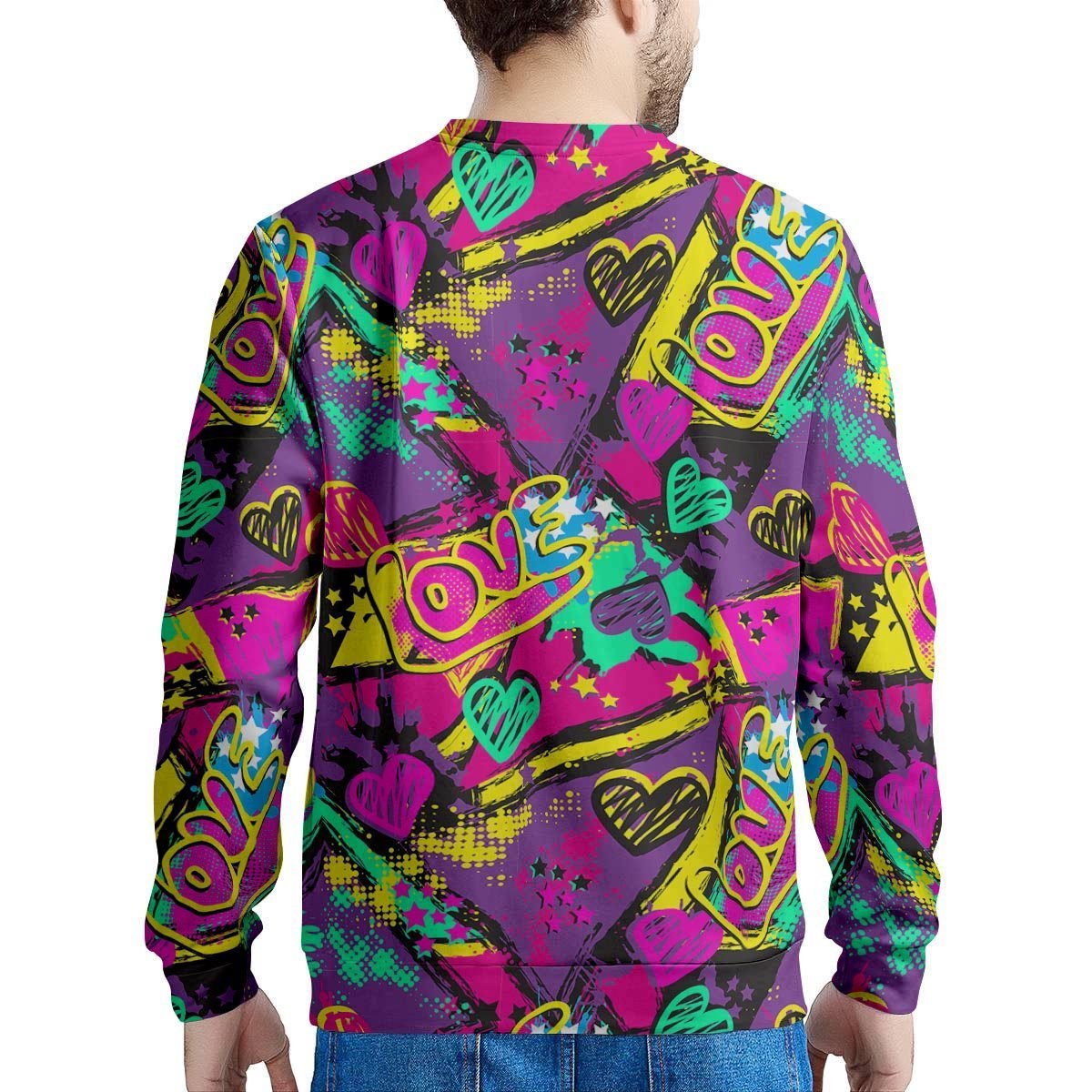 Graffiti Airbrush Love Print Men's Sweatshirt-grizzshop