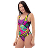 Graffiti Airbrush Love Print One Piece Swimsuite-grizzshop