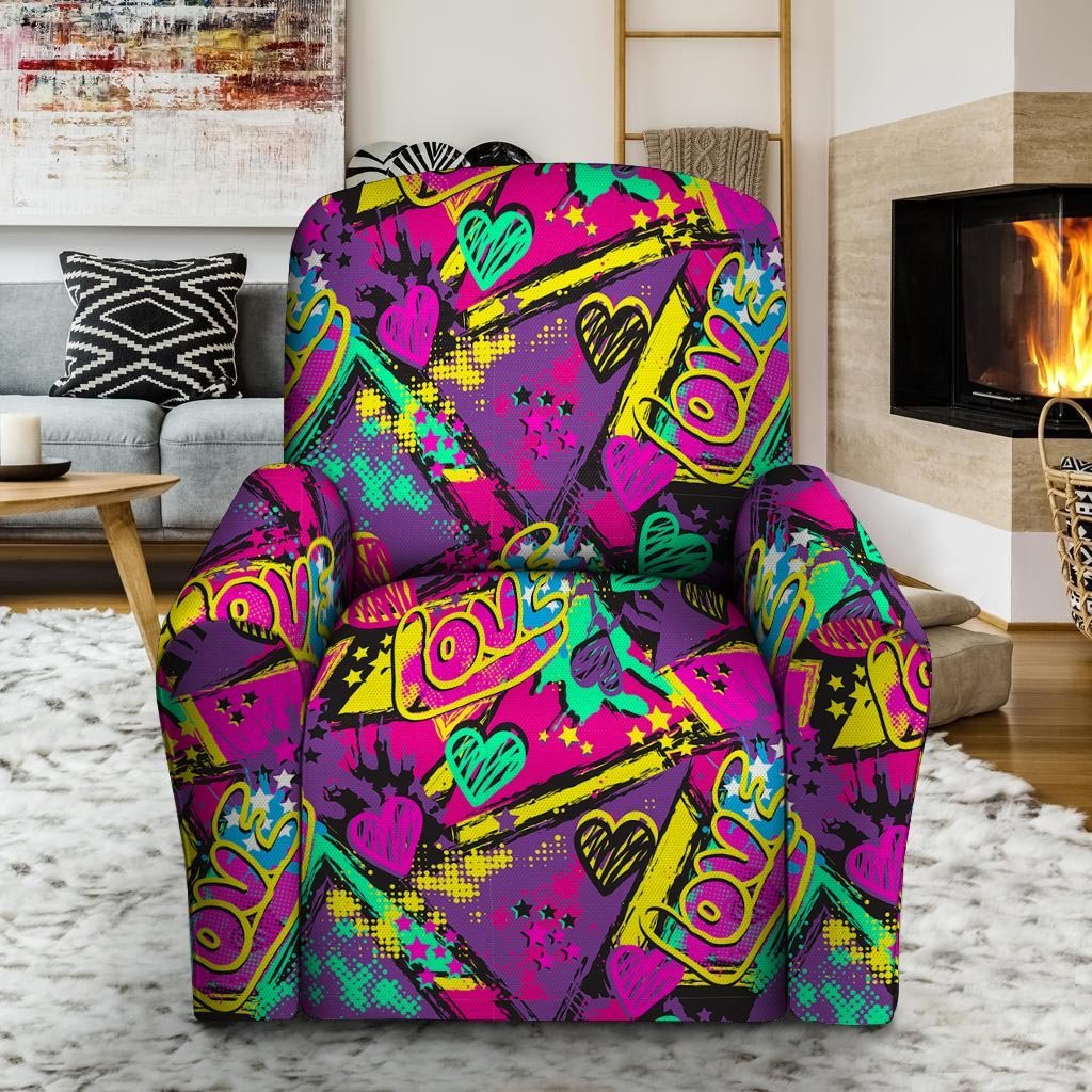 Graffiti Airbrush Love Print Recliner Cover-grizzshop