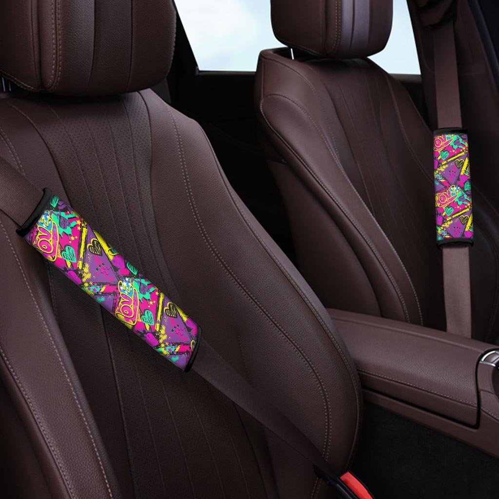 Graffiti Airbrush Love Print Seat Belt Cover-grizzshop