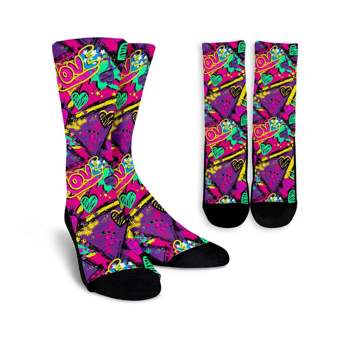 Graffiti Airbrush Love Print Unisex Socks-grizzshop