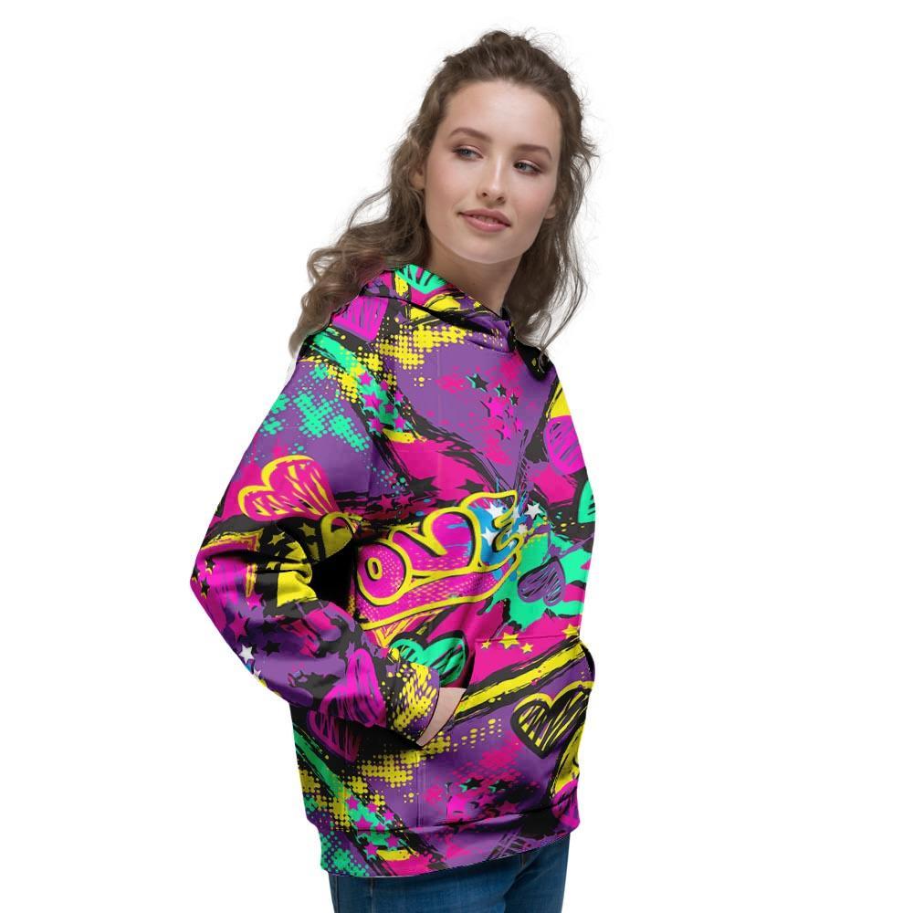 Graffiti Airbrush Love Print Women's Hoodie-grizzshop