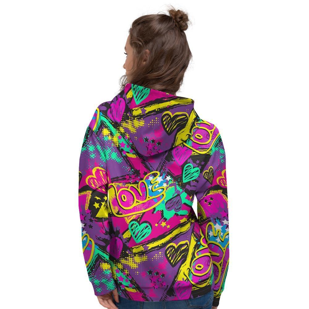 Graffiti Airbrush Love Print Women's Hoodie-grizzshop