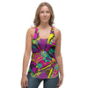 Graffiti Airbrush Love Print Women's Racerback Tank Top-grizzshop