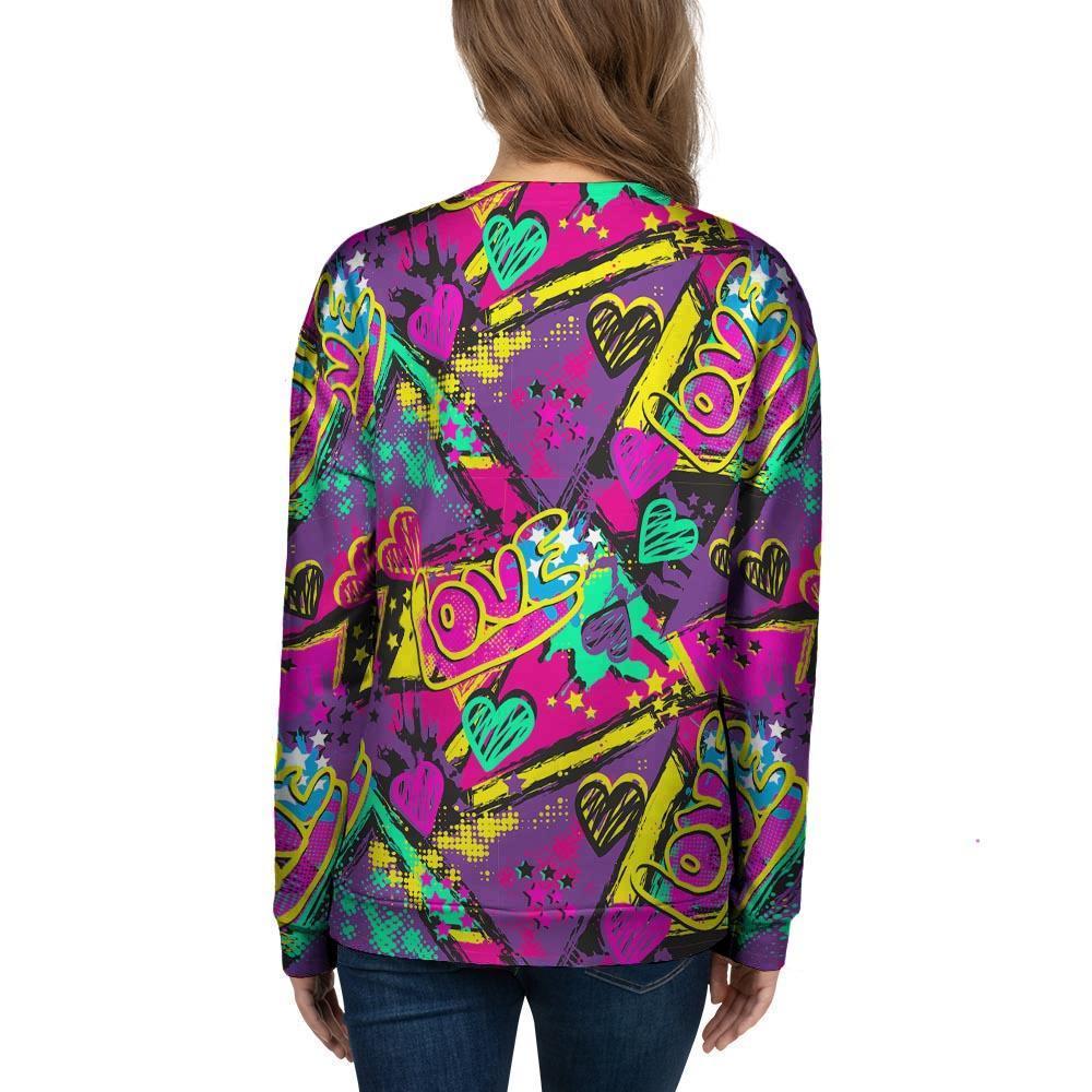 Graffiti Airbrush Love Print Women's Sweatshirt-grizzshop