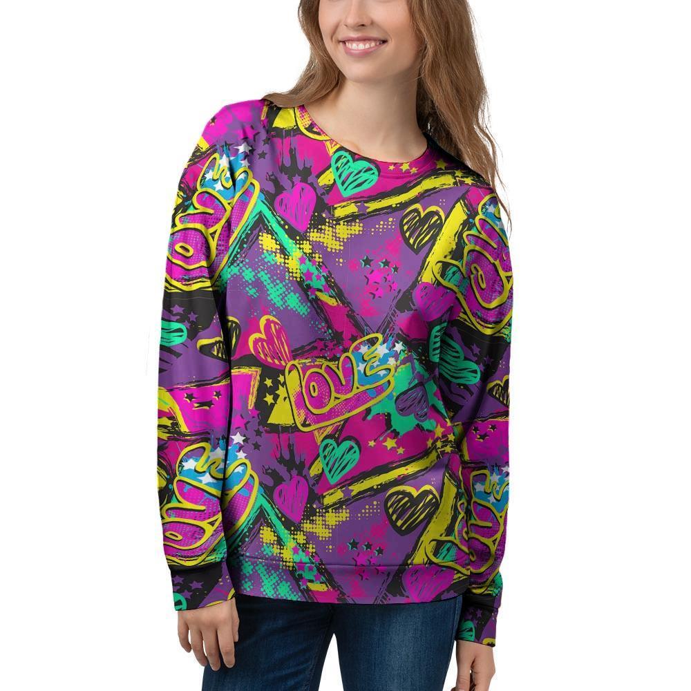 Graffiti Airbrush Love Print Women's Sweatshirt-grizzshop