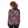 Graffiti Airbrush Love Print Women's Zip Up Hoodie-grizzshop