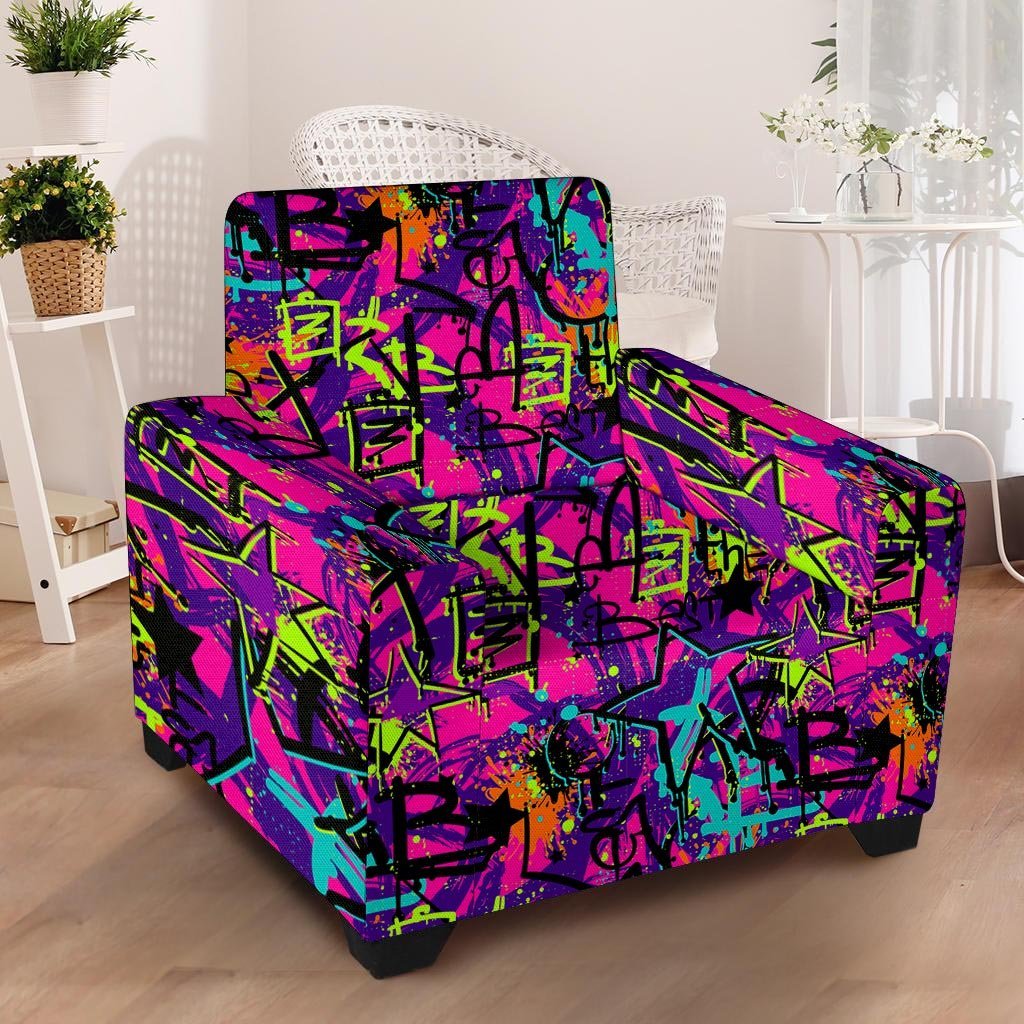 Graffiti Airbrush Print Armchair Cover-grizzshop