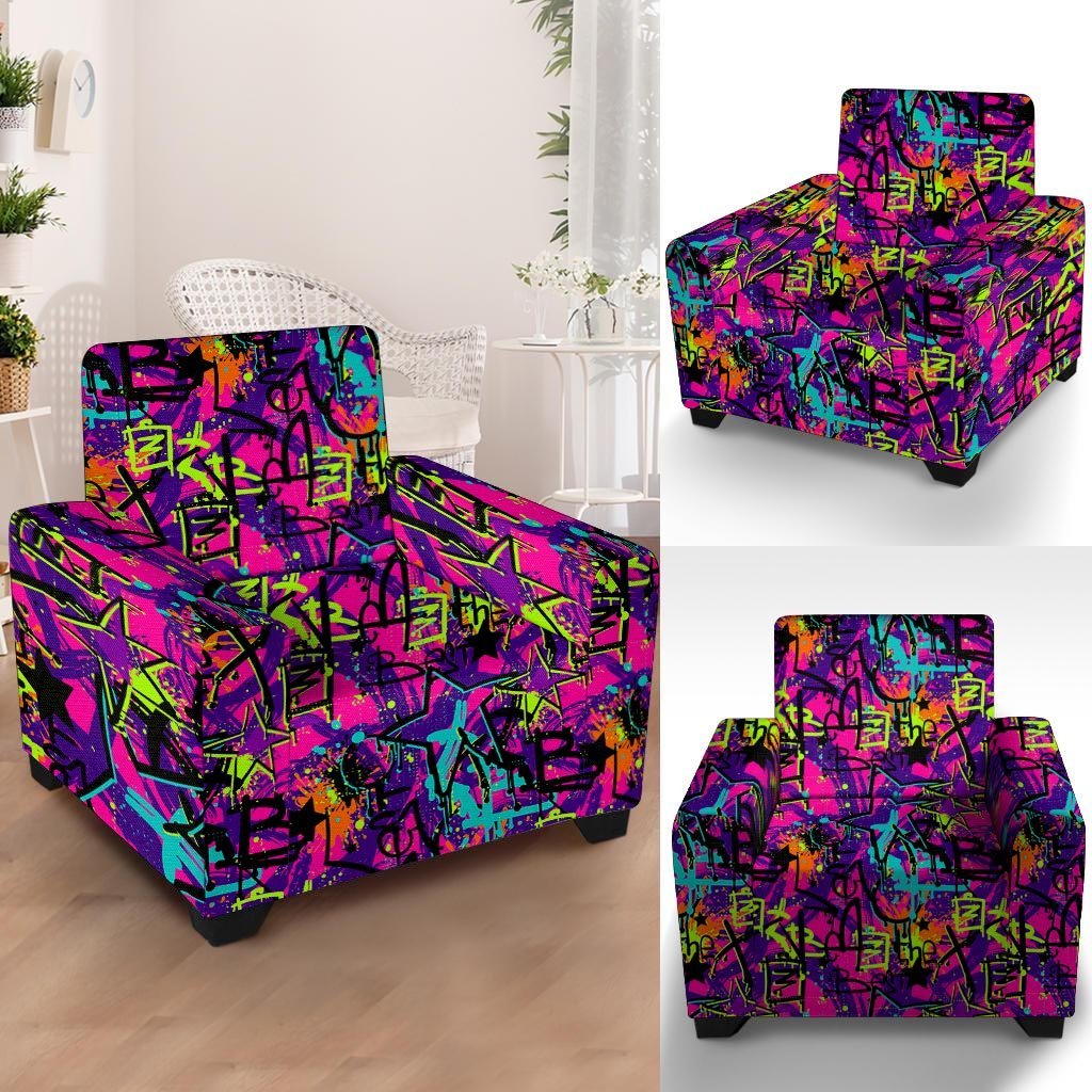 Graffiti Airbrush Print Armchair Cover-grizzshop