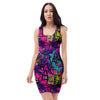 Graffiti Airbrush Print Bodycon Dress-grizzshop