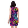 Graffiti Airbrush Print Bodycon Dress-grizzshop