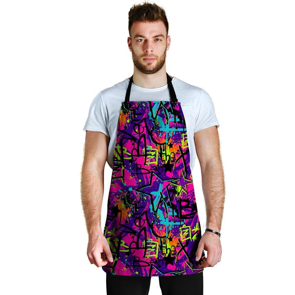 Graffiti Airbrush Print Men's Apron-grizzshop